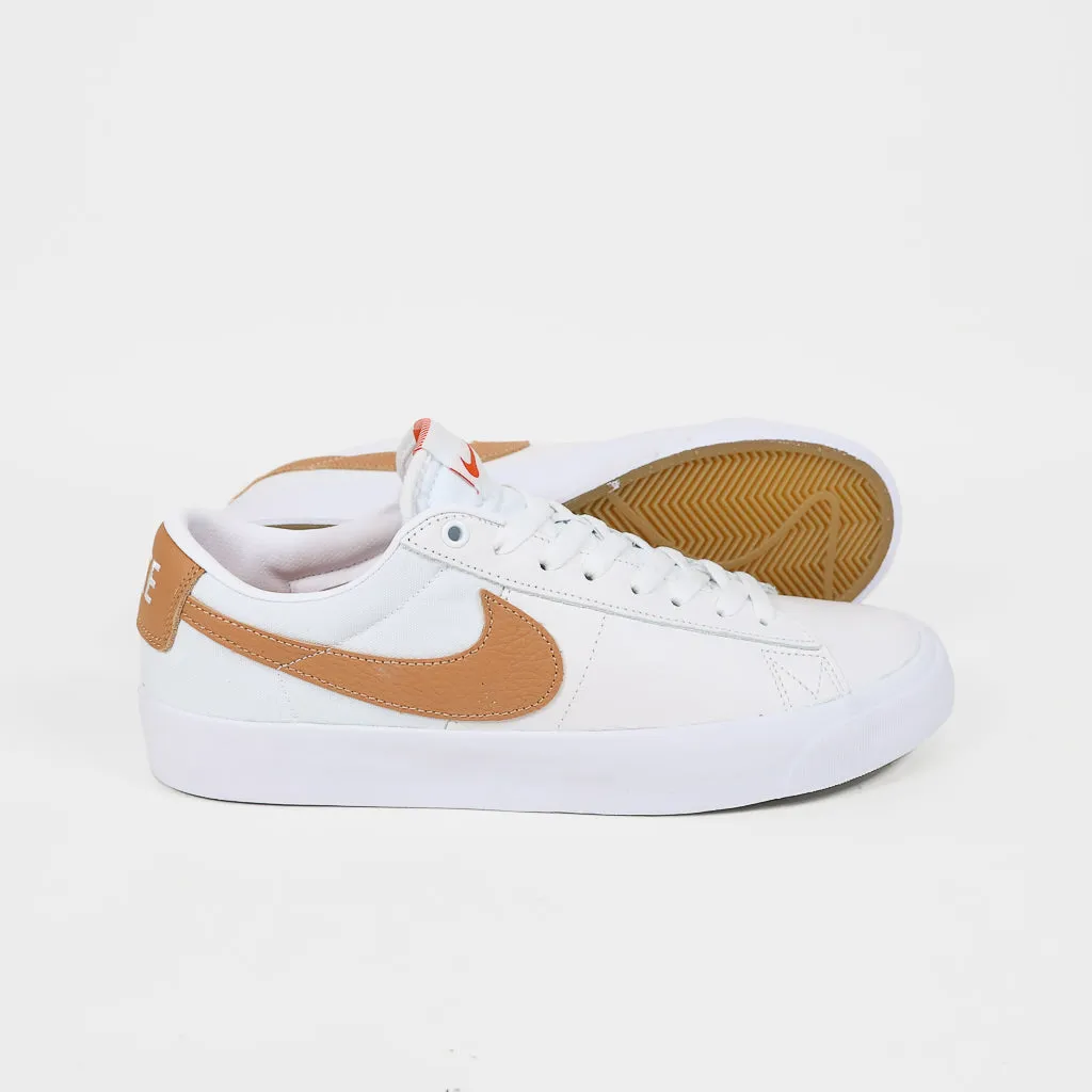 Nike SB - Orange Label Grant Taylor GT Blazer Low Shoes - White / Light Cognac