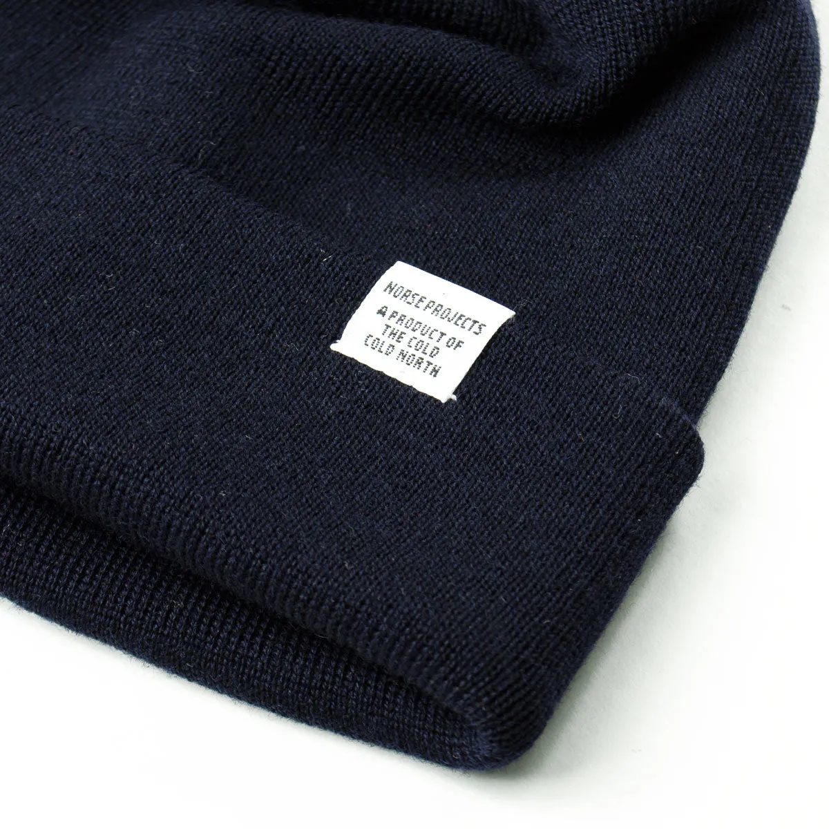 norse projects dark navy beanie