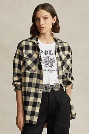 Oversized Plaid Cotton Utility Shirt - Shop Now