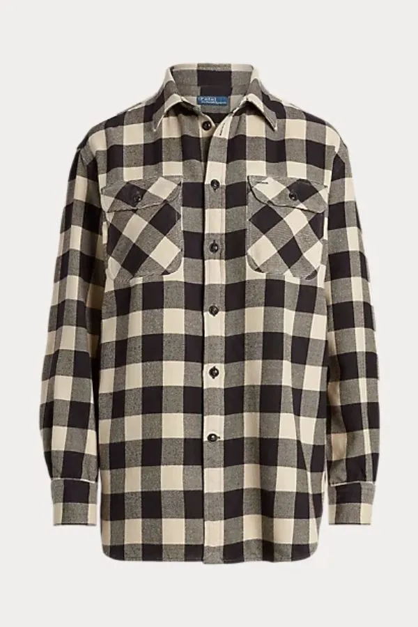 Oversized Plaid Cotton Utility Shirt - Shop Now