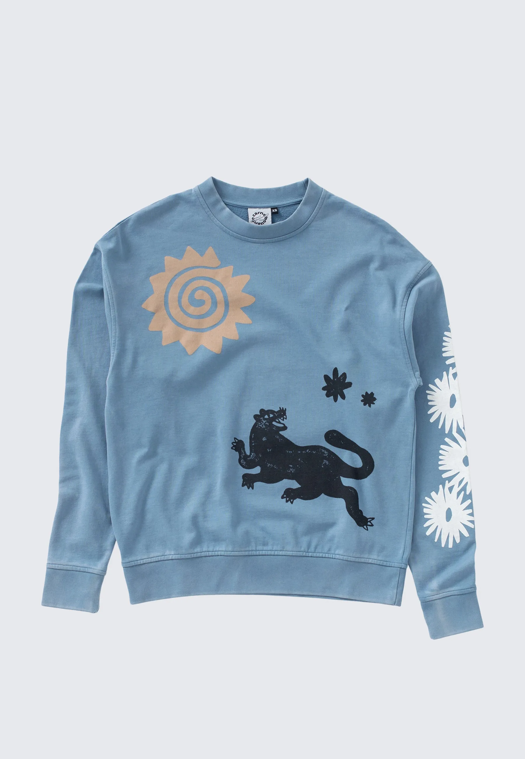 Pantherass Crew Neck Sweater - Washed Blue