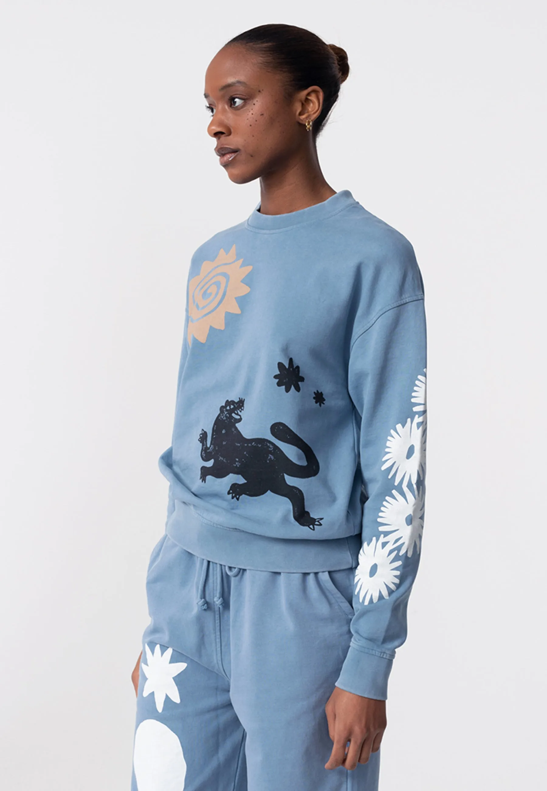 Pantherass Crew Neck Sweater - Washed Blue