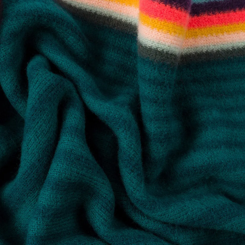 Paul Smith Women's Artist Stripe Merino Wool Scarf Dark Green