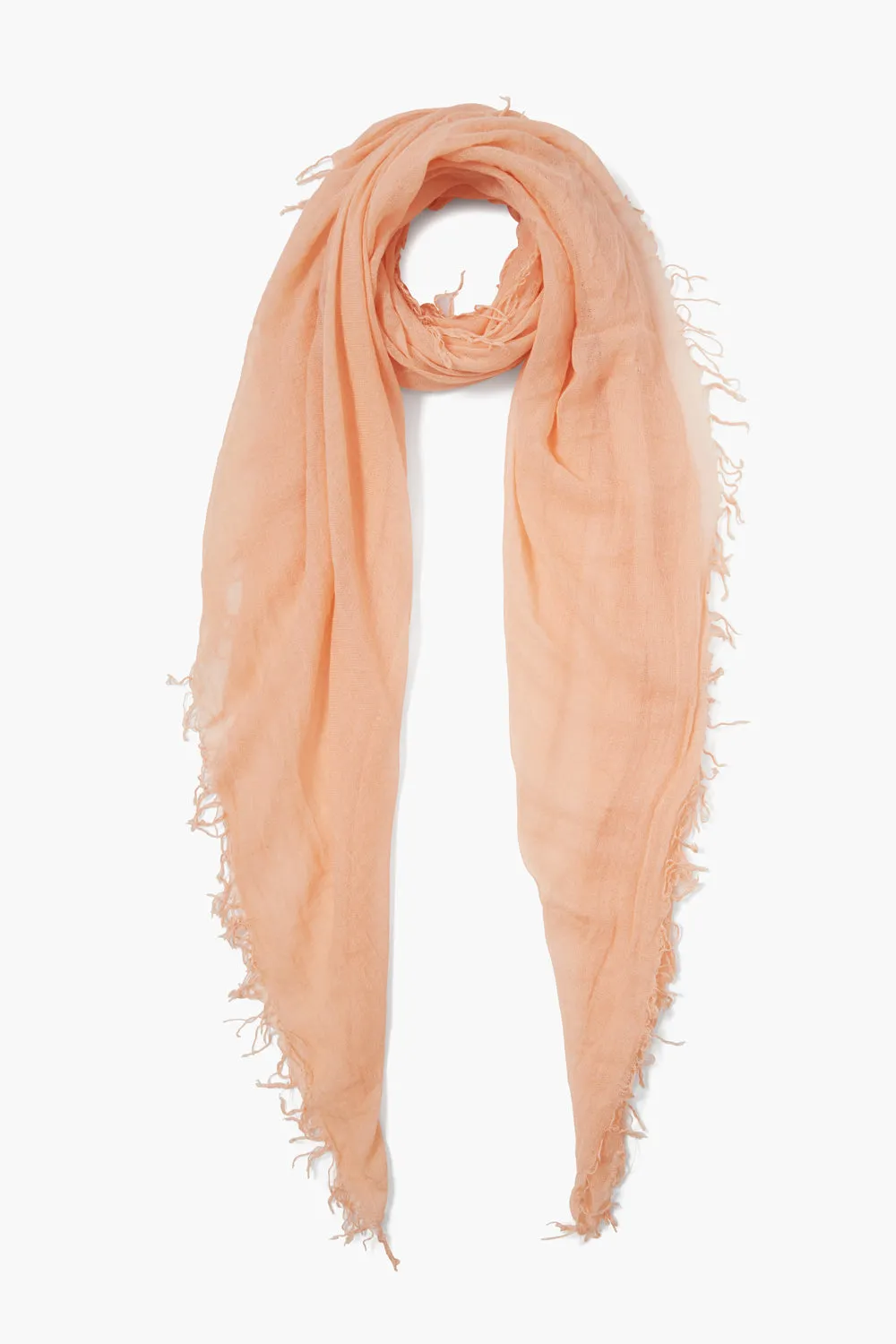 Peach silk scarf