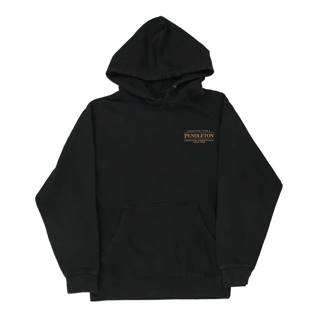 Pendleton Graphic Hoodie - Small Black Cotton Blend