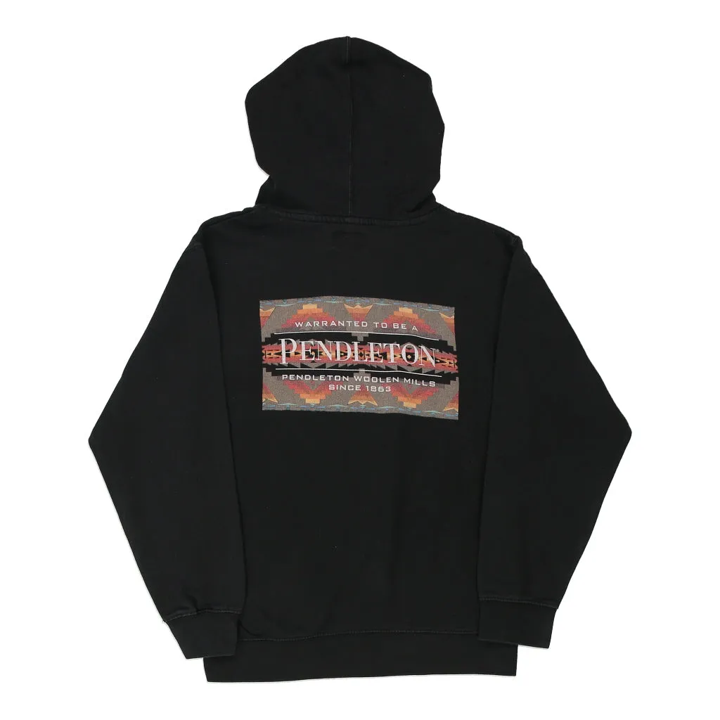 Pendleton Graphic Hoodie - Small Black Cotton Blend