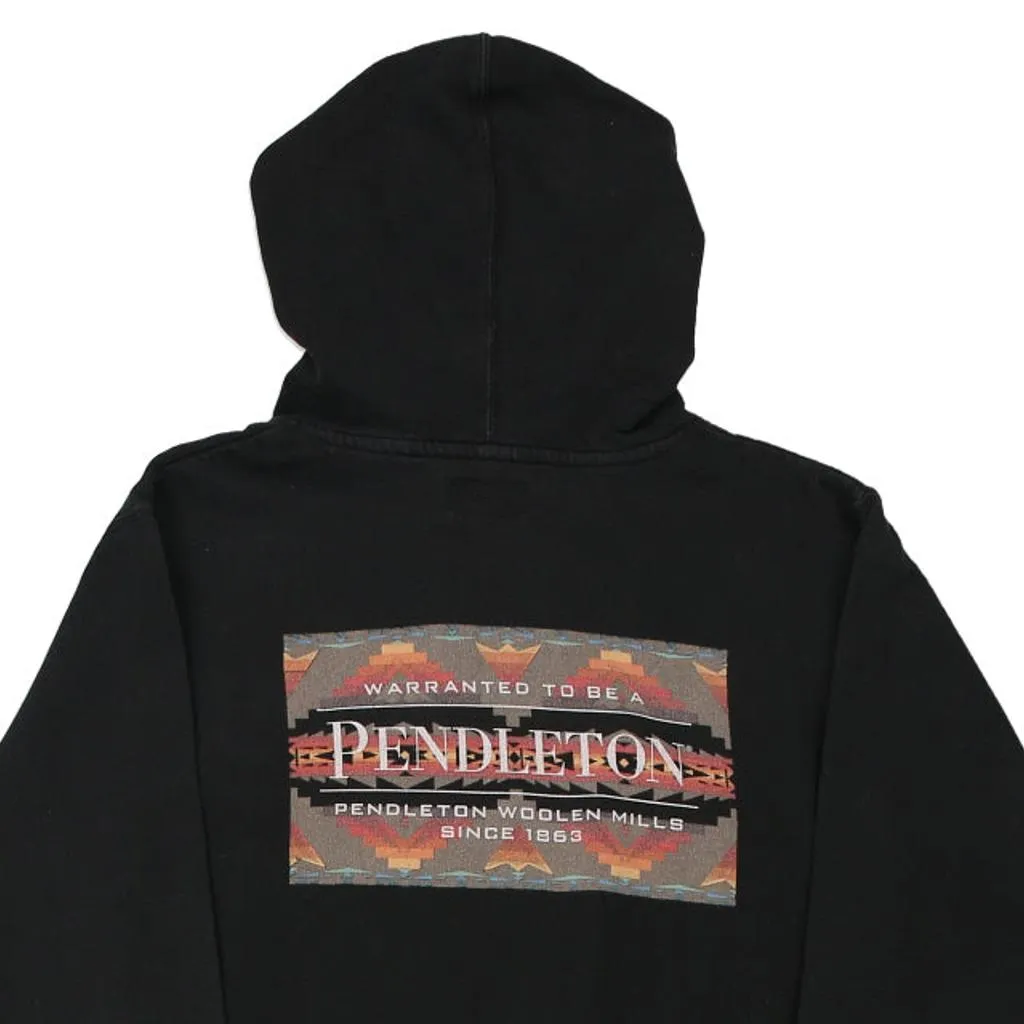 Pendleton Graphic Hoodie - Small Black Cotton Blend