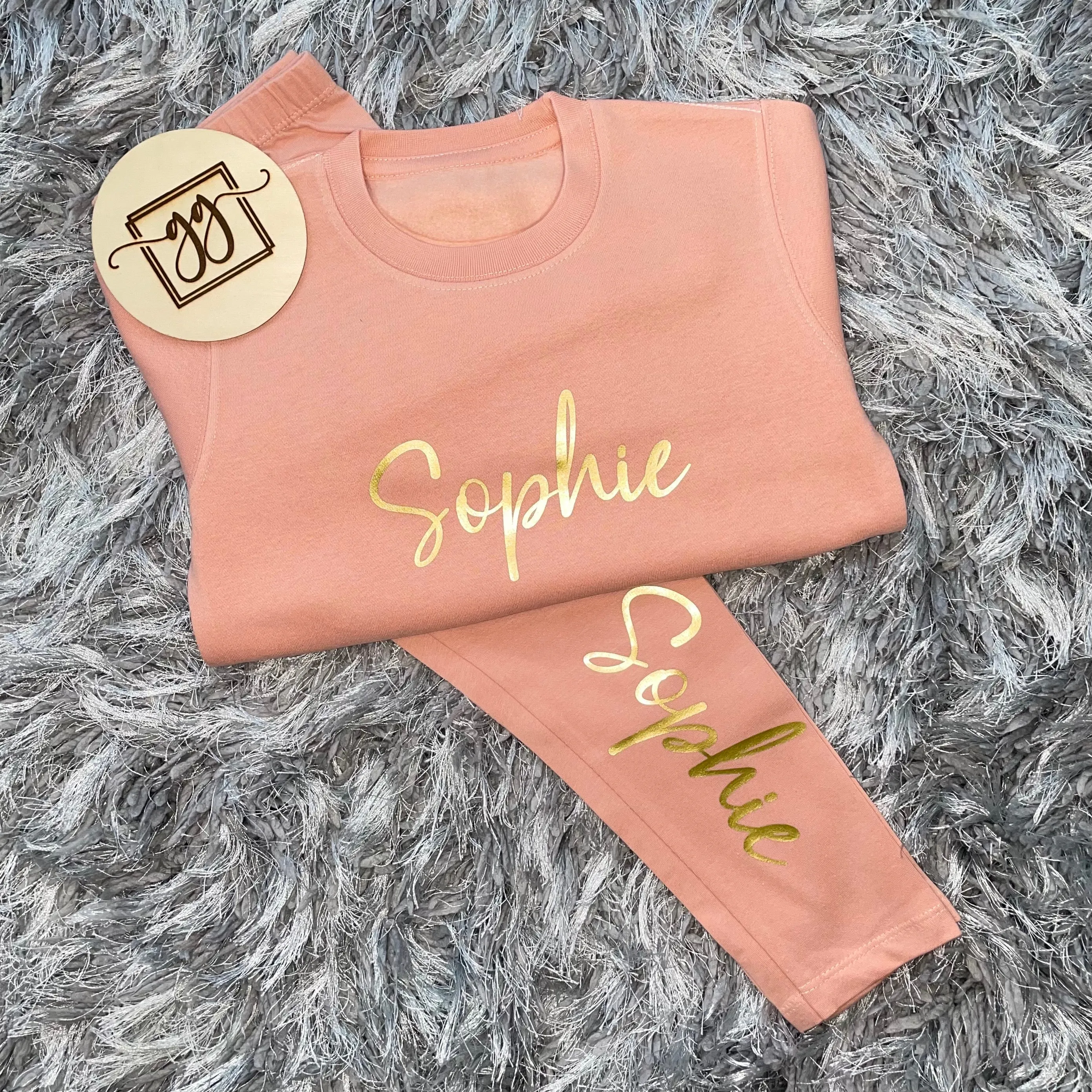 Personalised Dusty Pink Sweater & Leggings Set