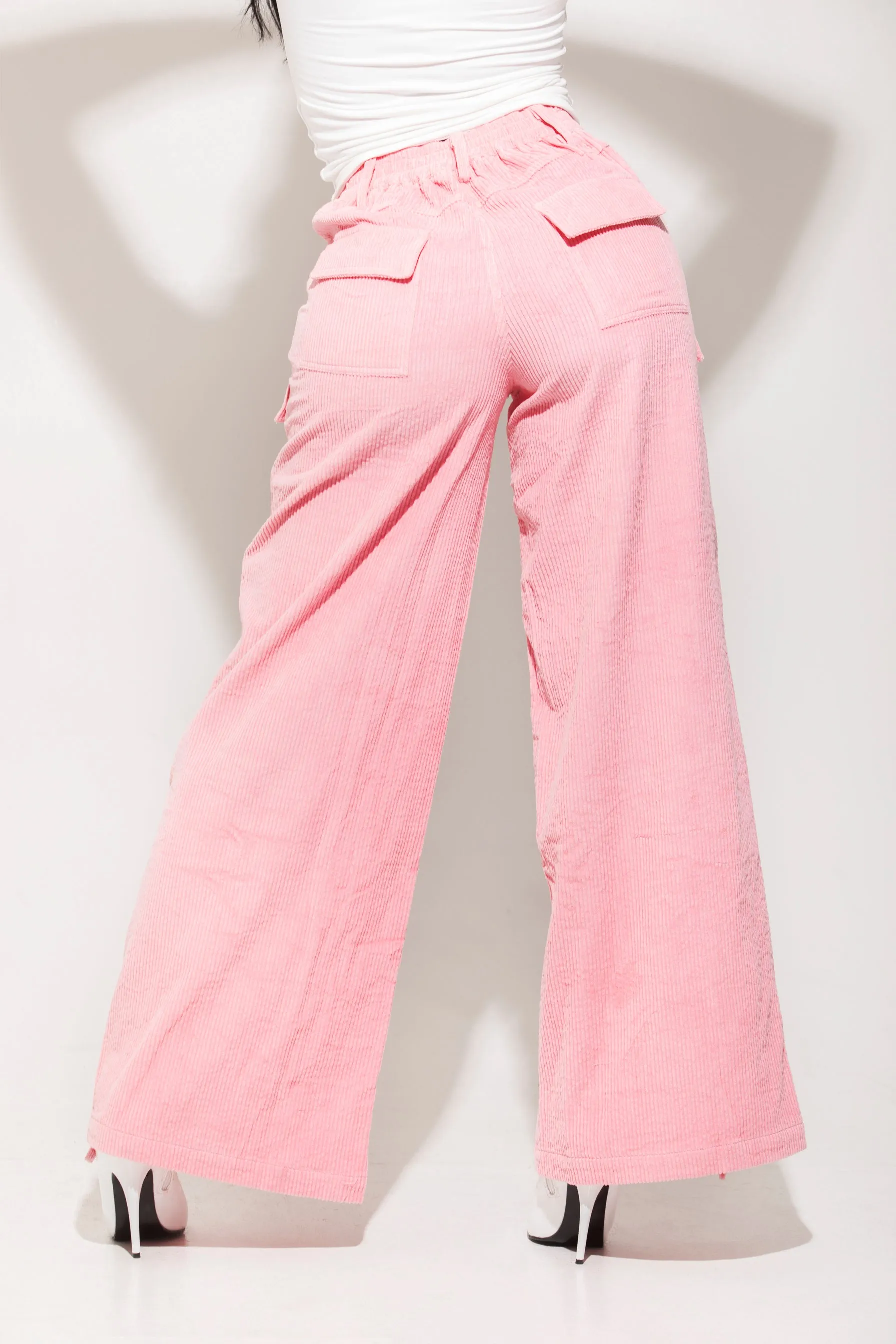 Pink Corduroy Pants for Women