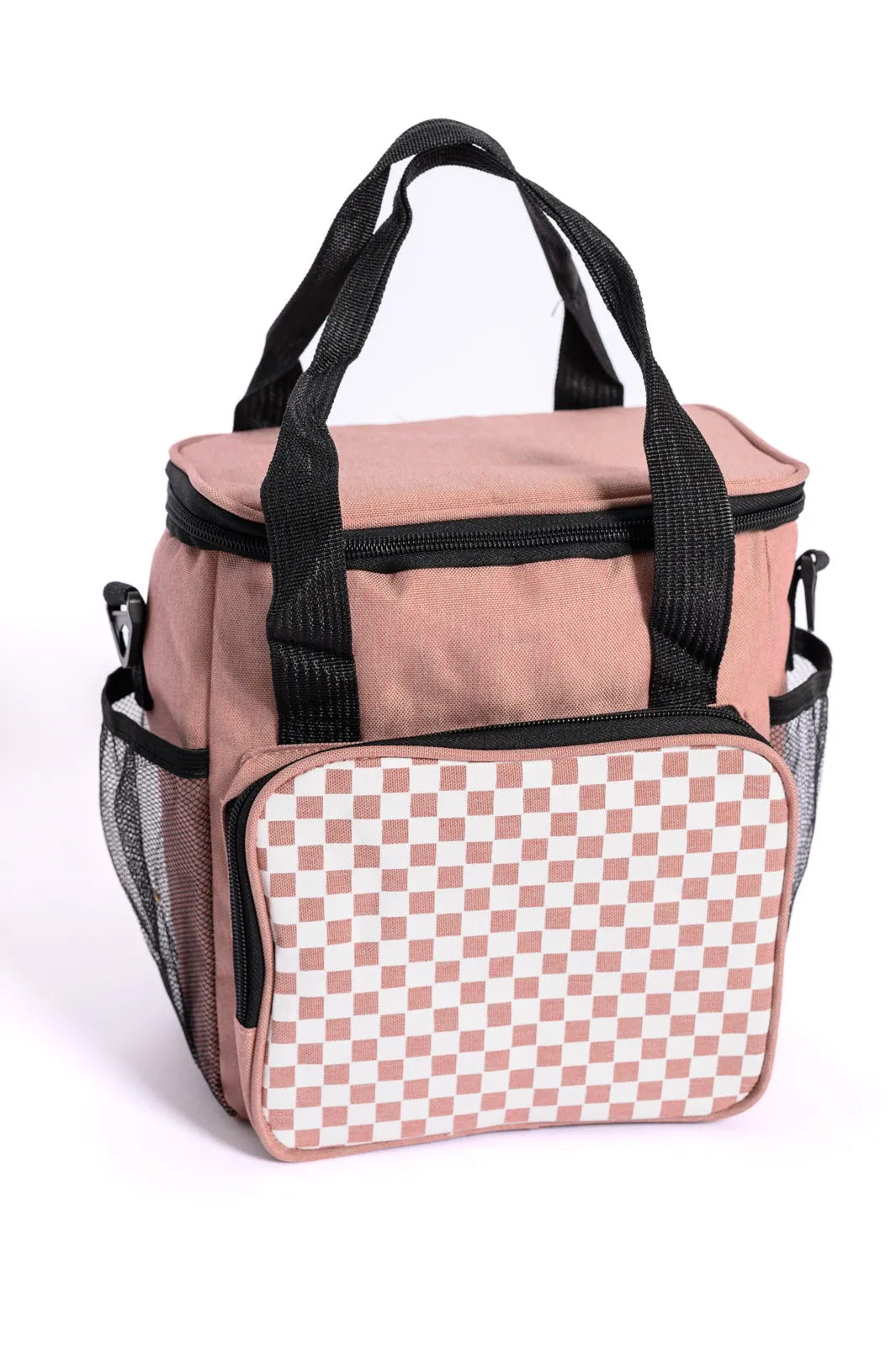 Pink Insulated Checked Tote