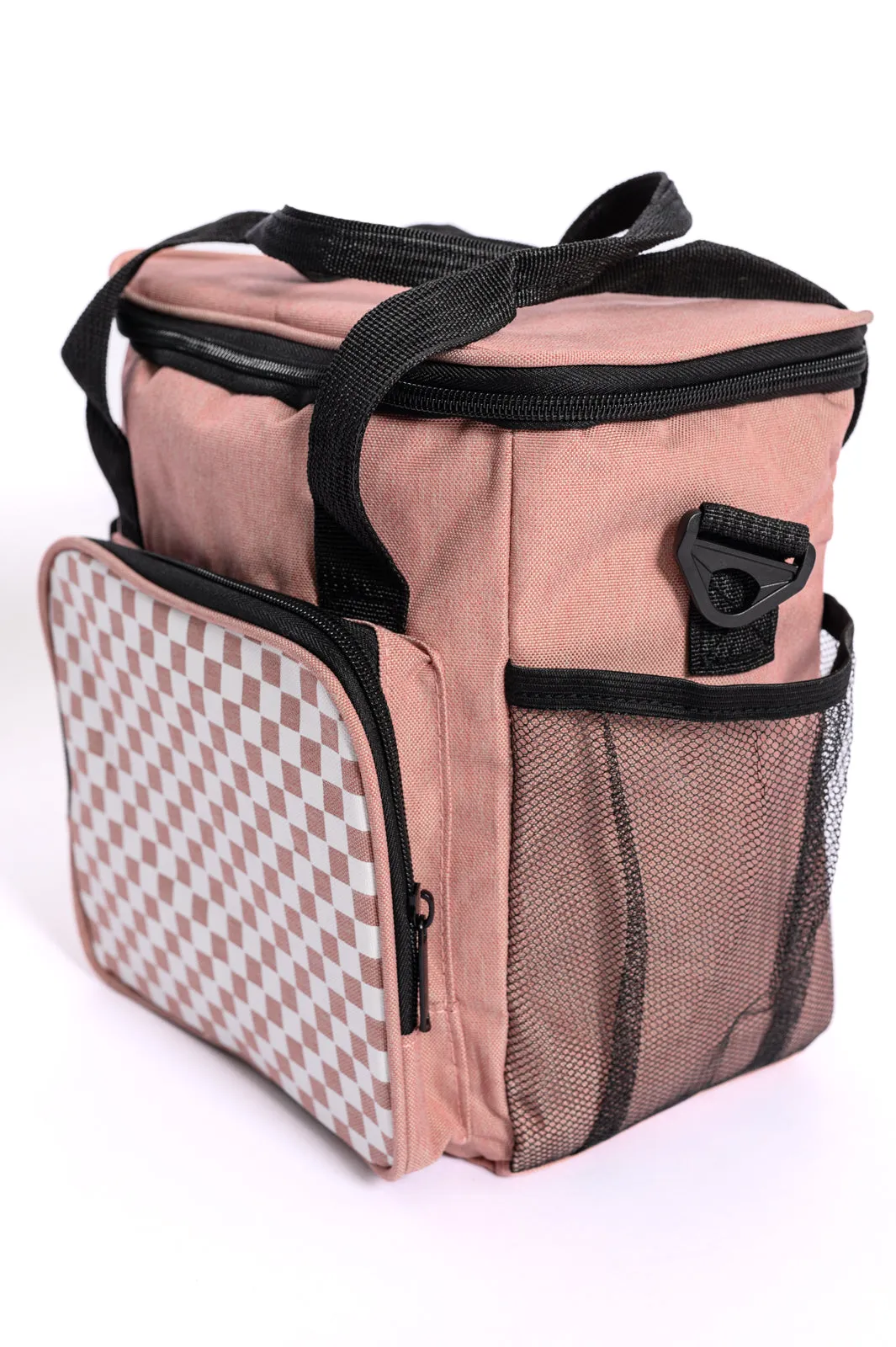 Pink Insulated Checked Tote