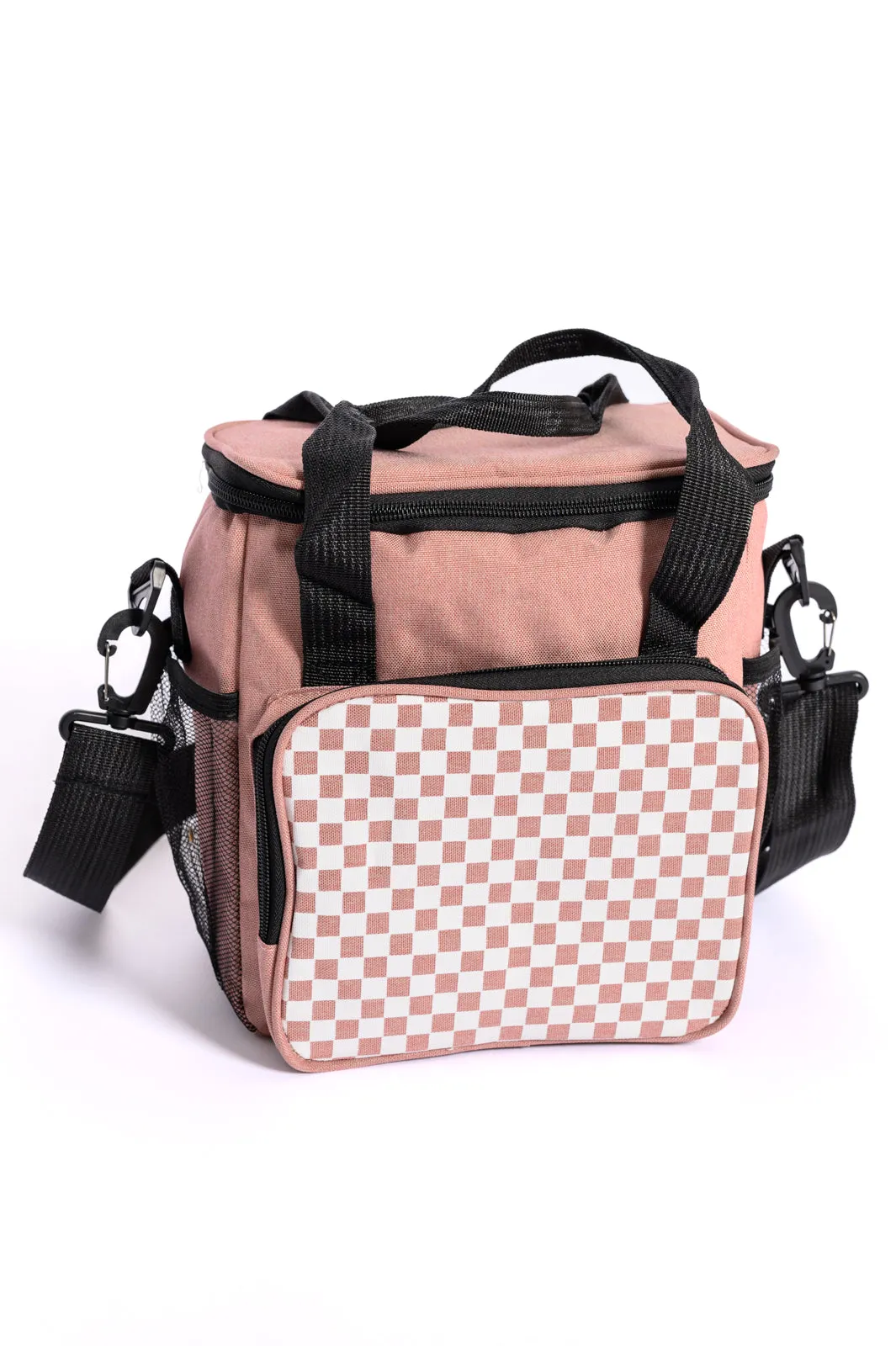 Pink Insulated Checked Tote