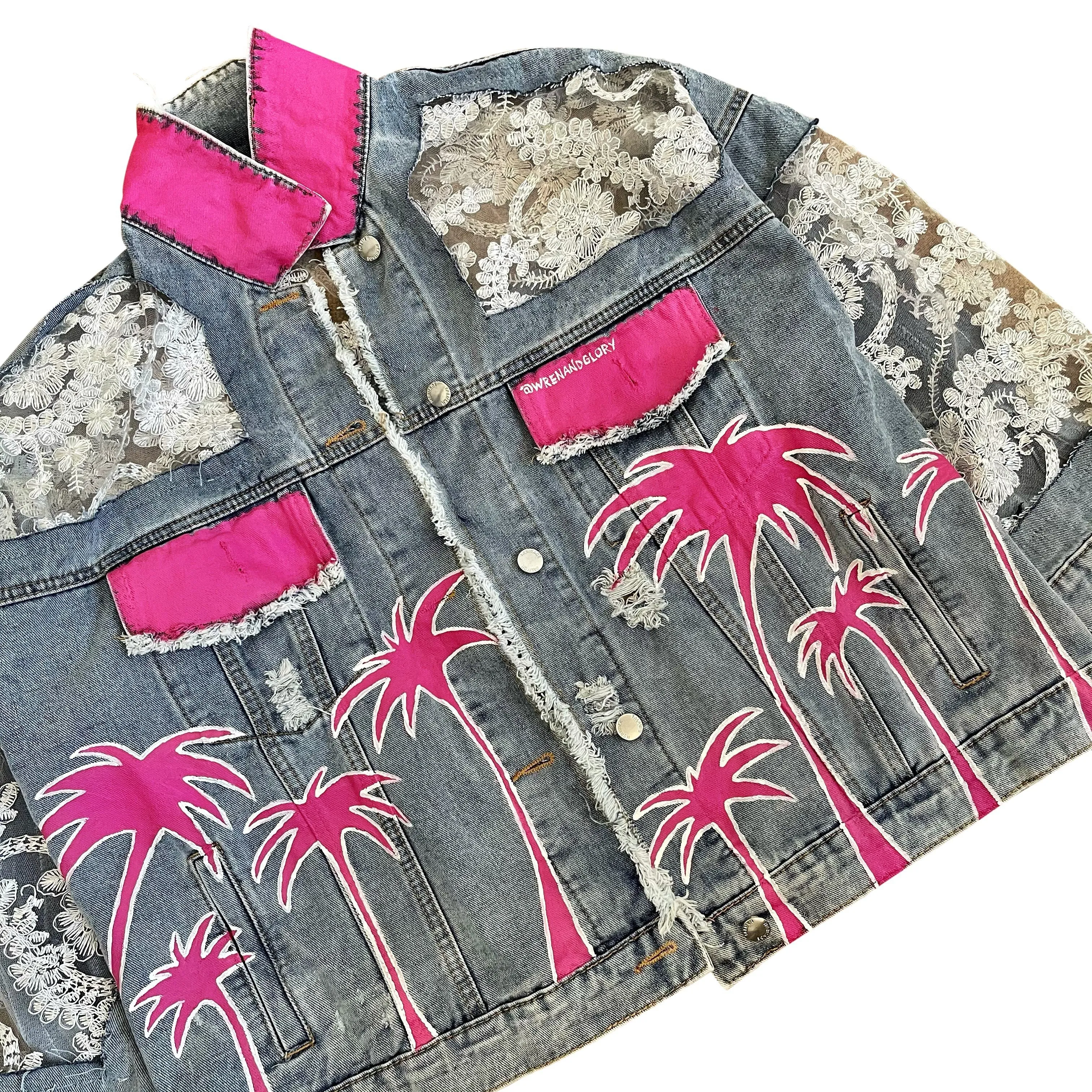 'PINK PALMS' DENIM JACKET