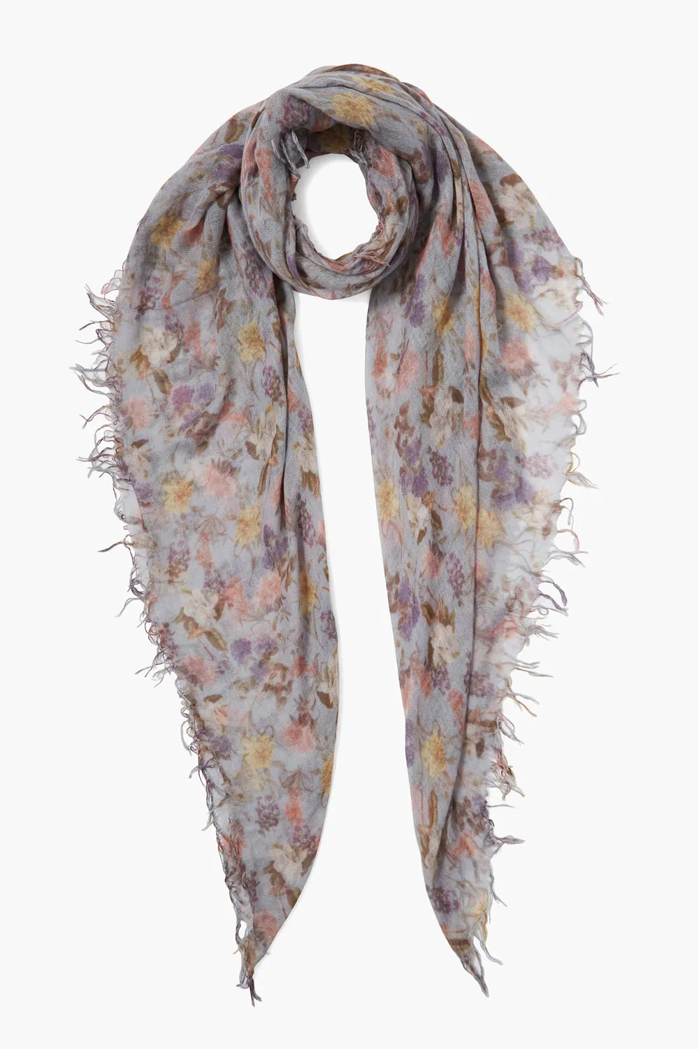 Plein Air Floral Cashmere and Silk Scarf - Floral Cashmere and Silk Scarf