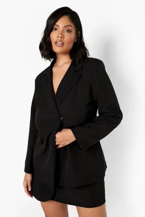 Plus Relaxed Fit Wrap Blazer