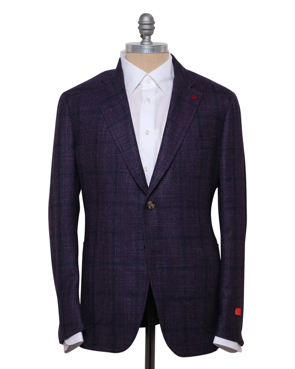 Purple Windowpane Sportcoat, Wool Blend