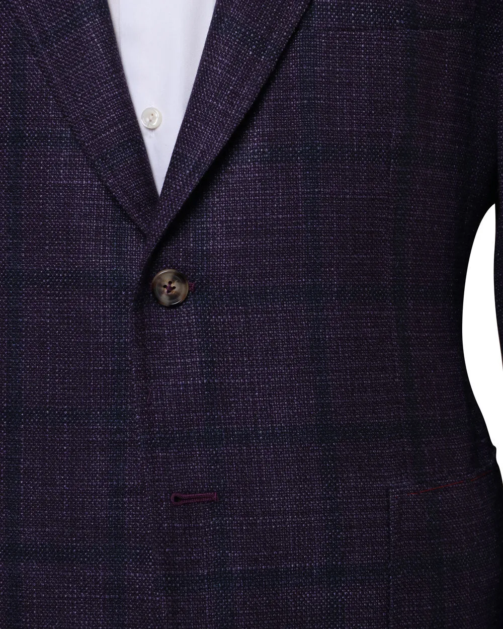 Purple Windowpane Sportcoat, Wool Blend