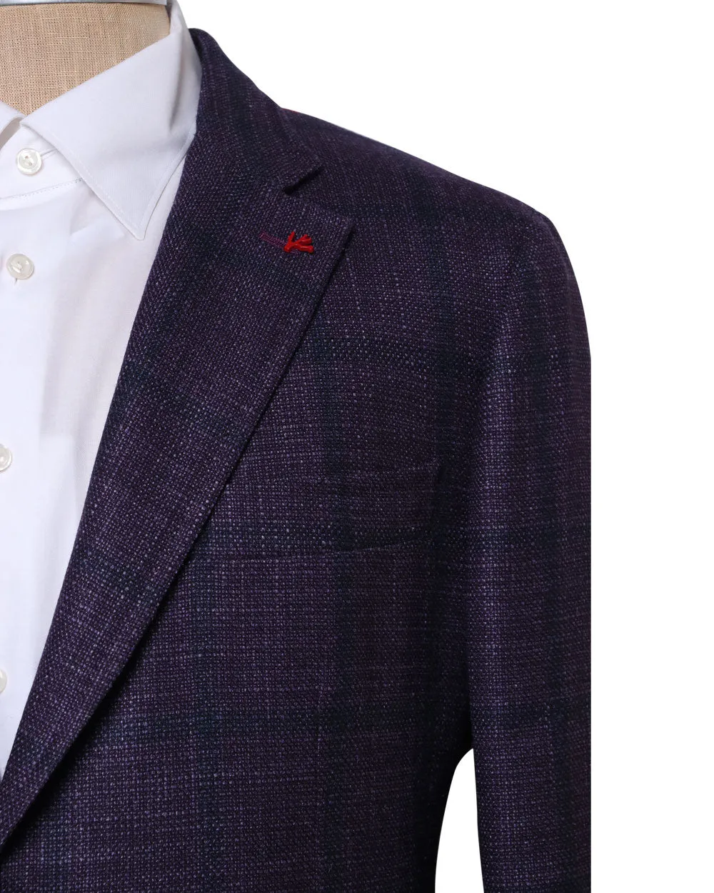 Purple Windowpane Sportcoat, Wool Blend