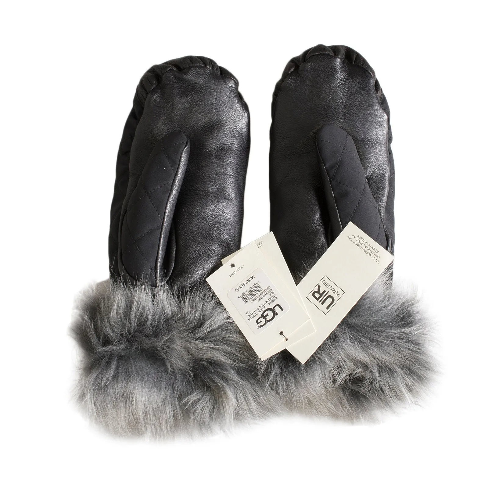 Quilted Nylon Leather Toscana Sheepskin Mittens for Women - UGG