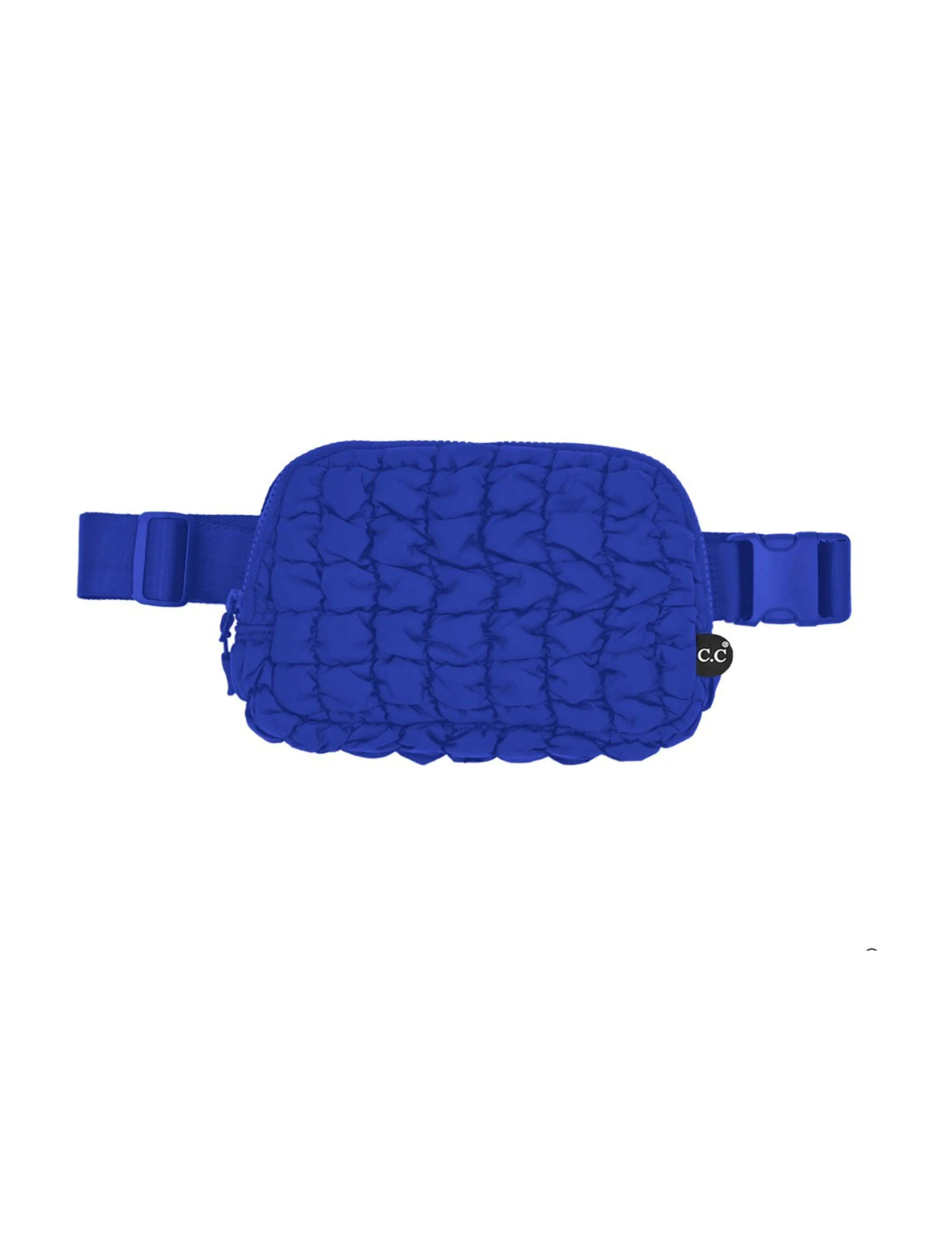 Quilted Puffer Waist Bag - Cobalt