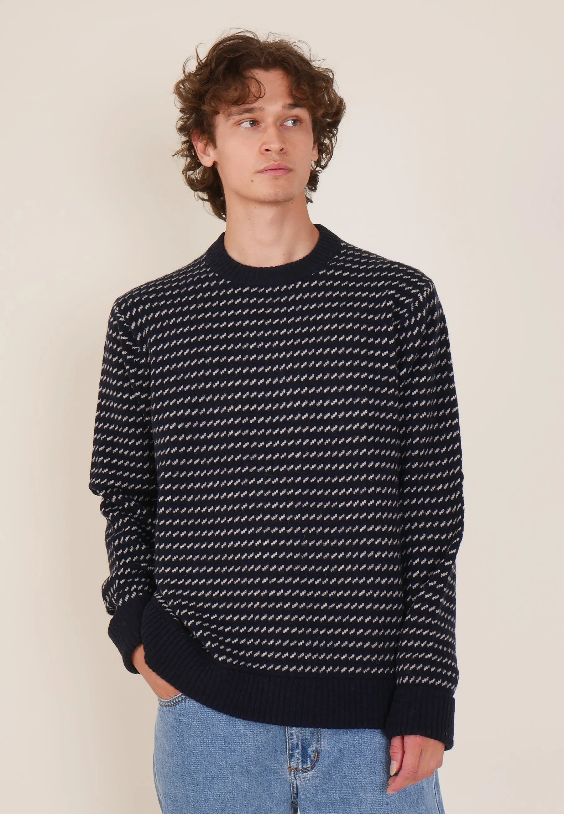 Recycled Wool Sweater - classic navy