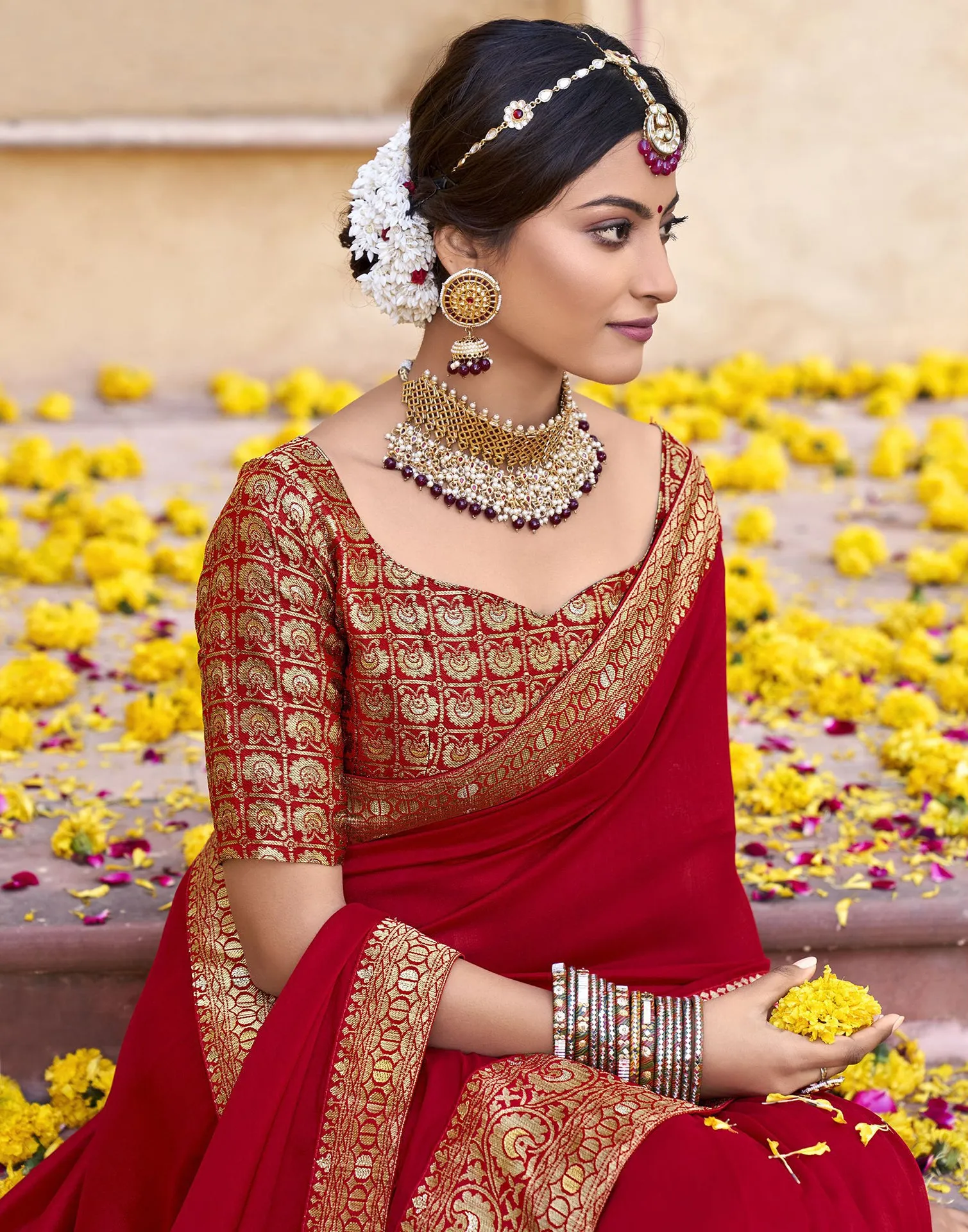 Red Silk Saree