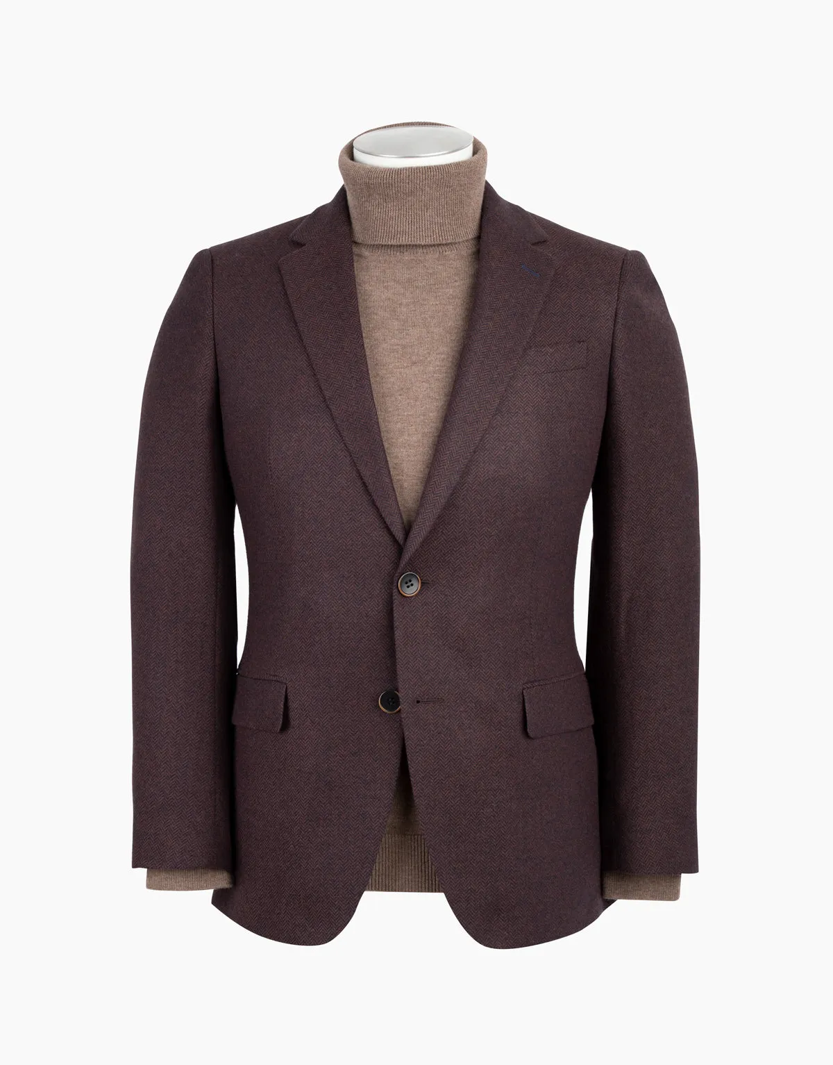 Rembrandt Hawker Blazer Maroon Navy Herringbone