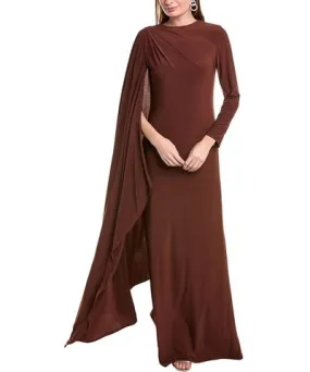 Rene Ruiz Cape Sleeve Gown