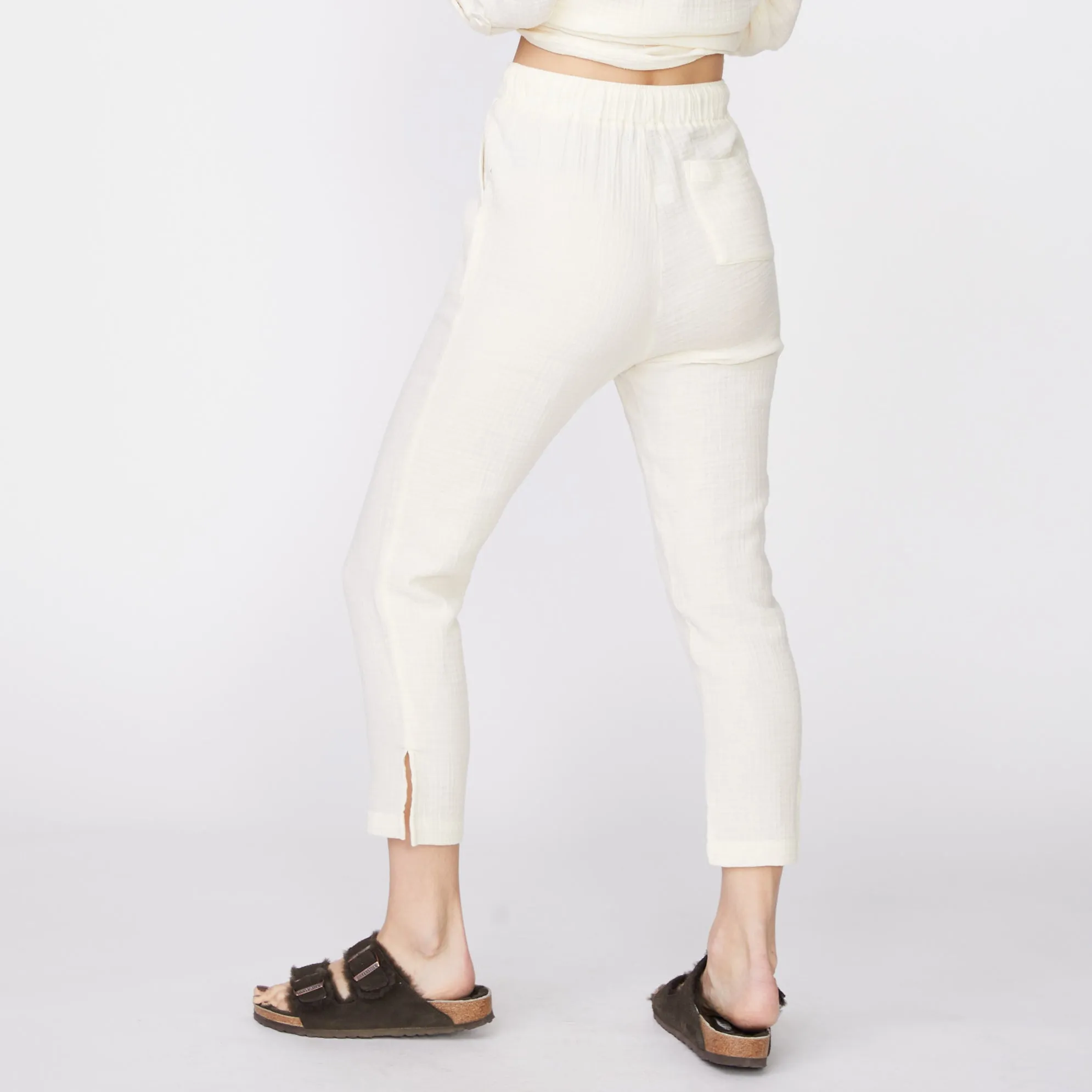 Result: Fashionable High Waisted Gauze Pants for Stylish Women