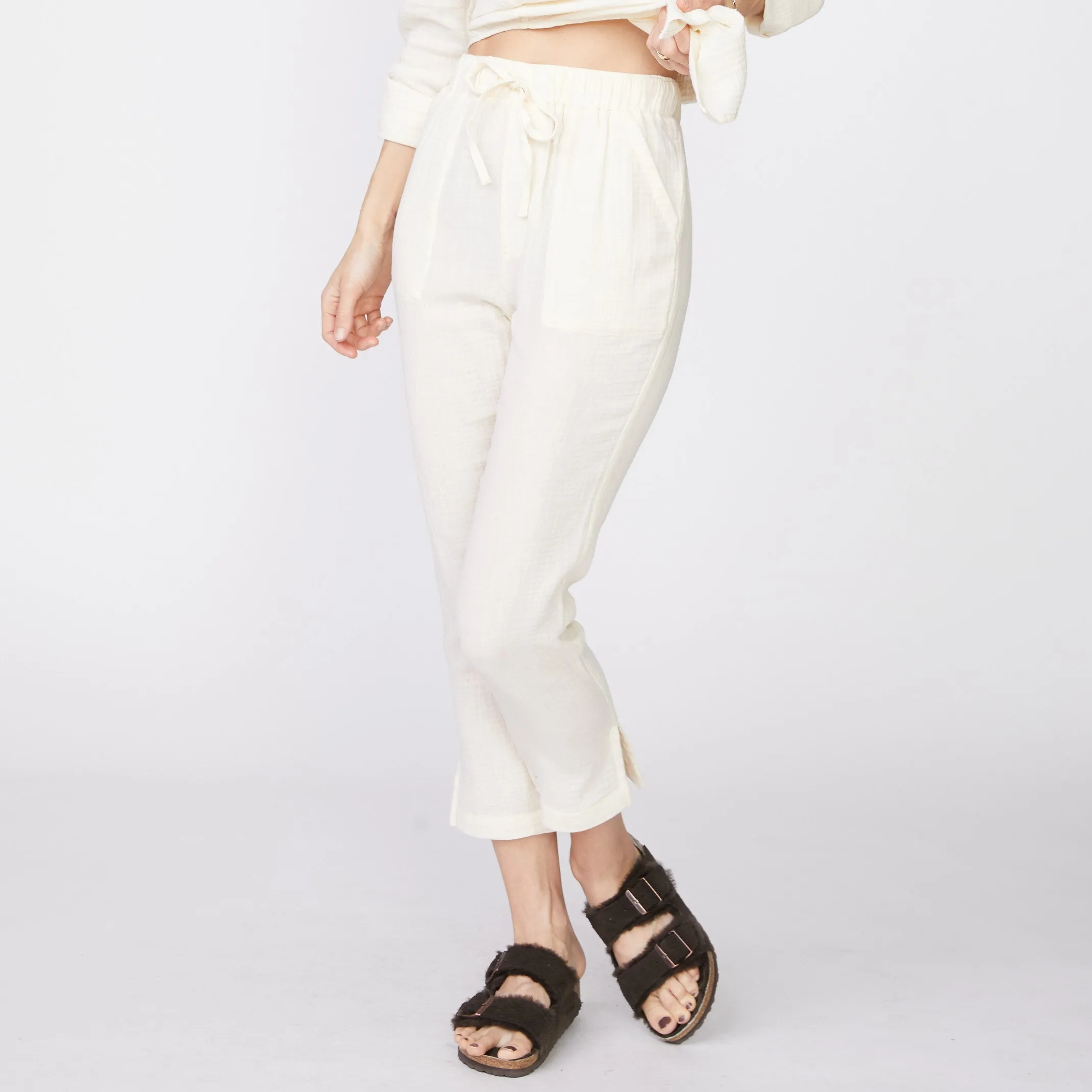 Result: Fashionable High Waisted Gauze Pants for Stylish Women