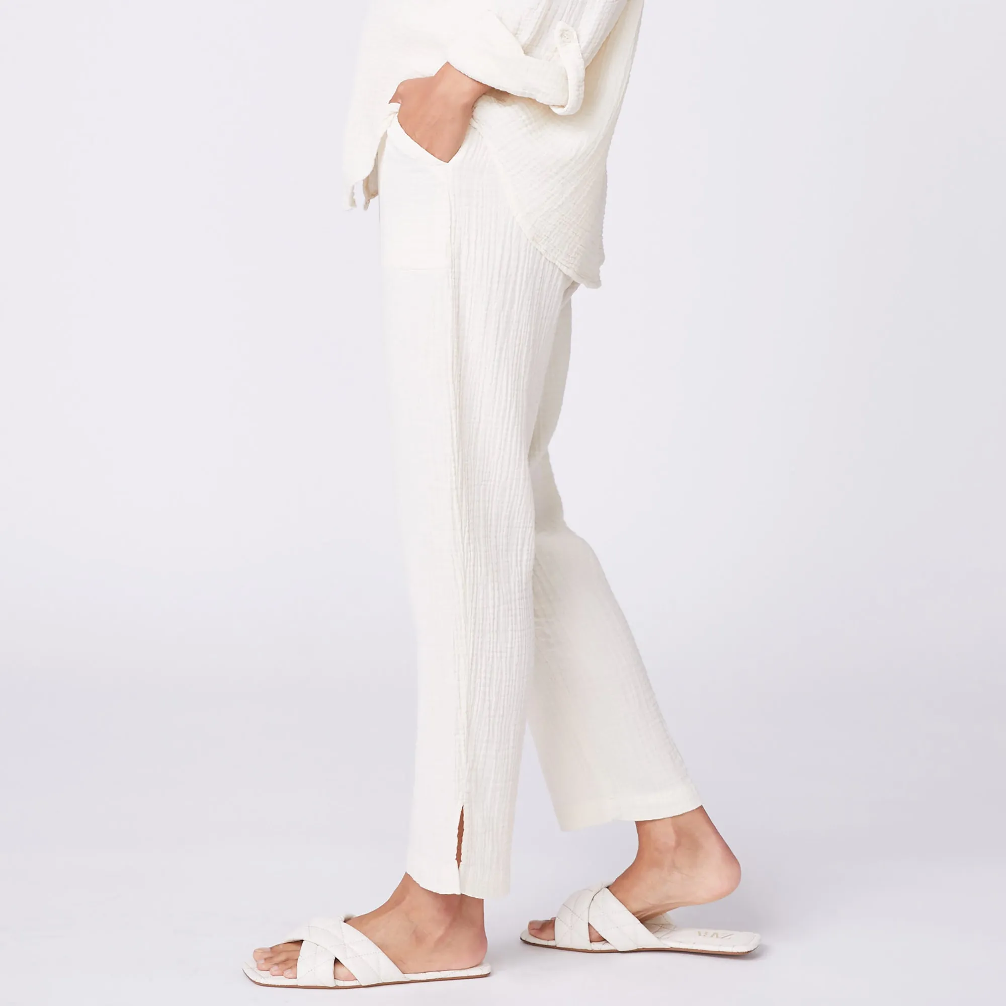 Result: Fashionable High Waisted Gauze Pants for Stylish Women