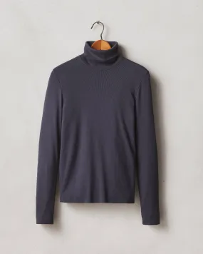 Ribbed Turtleneck - Deep Blue