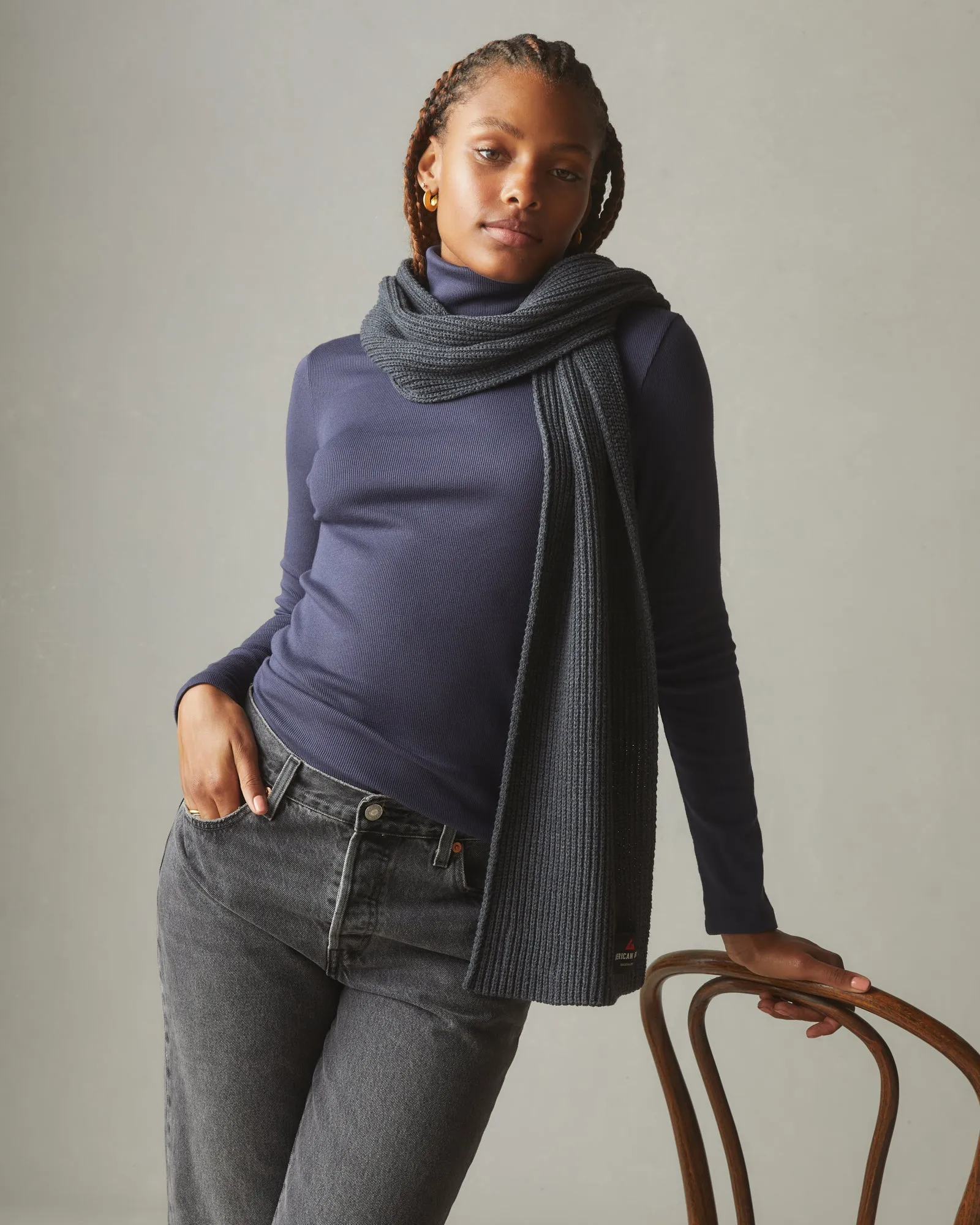 Ribbed Turtleneck - Deep Blue