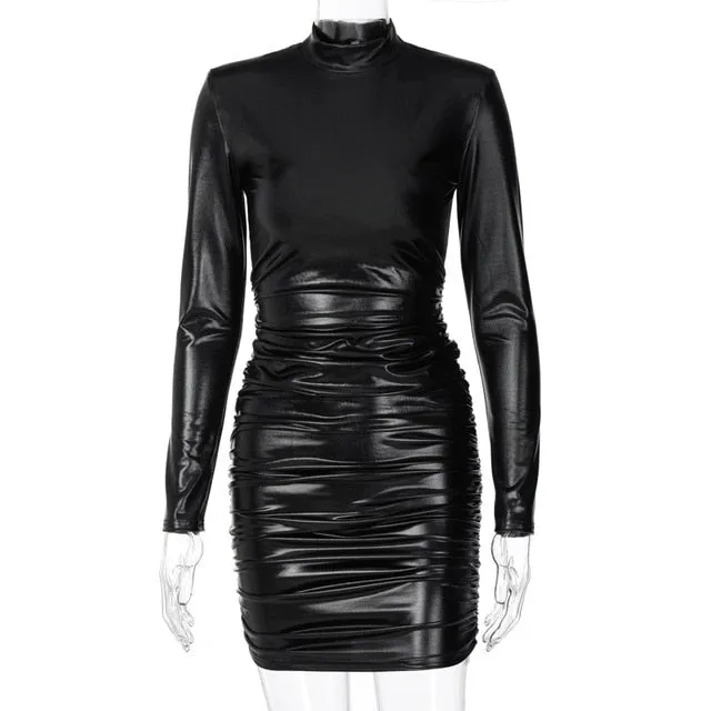 Runway Mini Dress in Leather