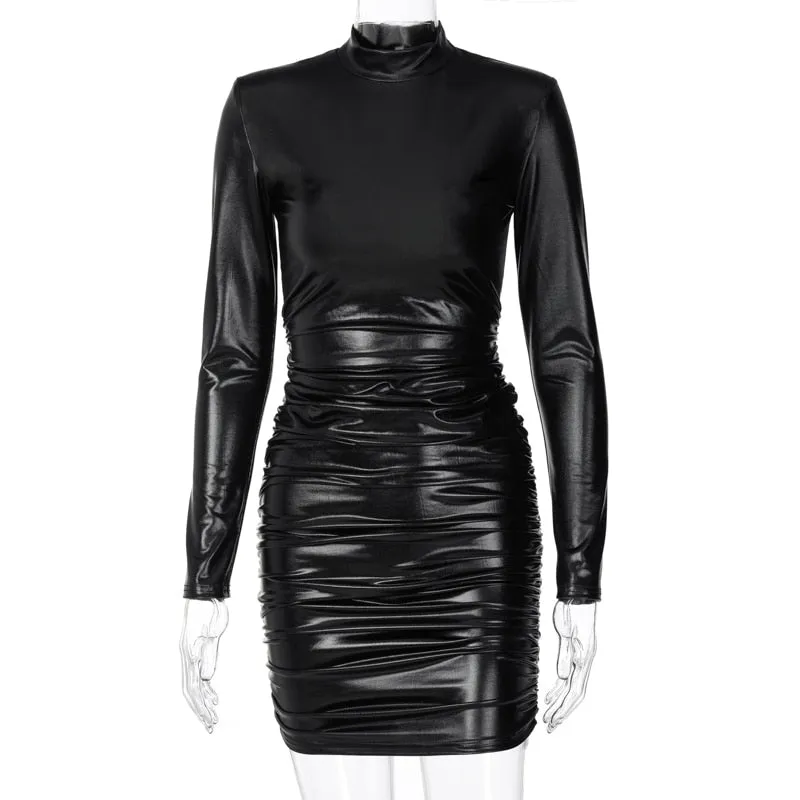 Runway Mini Dress in Leather