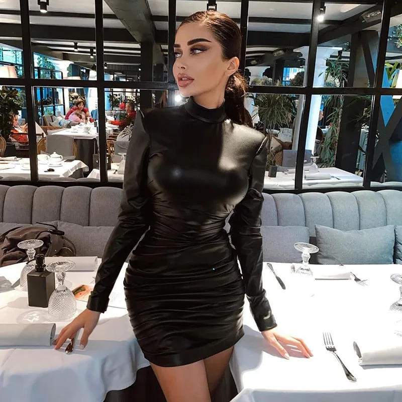 Runway Mini Dress in Leather