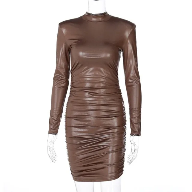 Runway Mini Dress in Leather