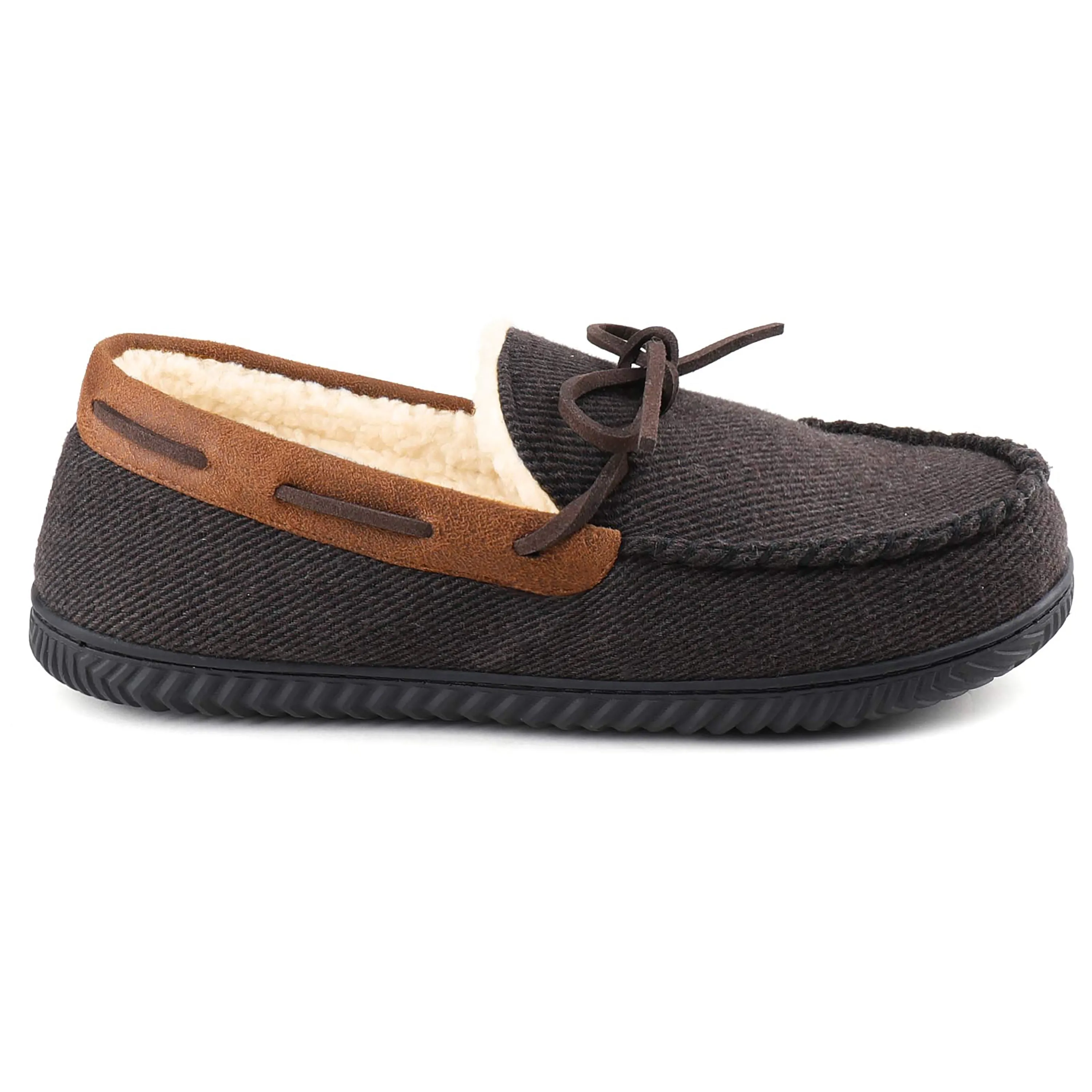 Samuel Sherpa Lined Moccasin Slipper for Men 