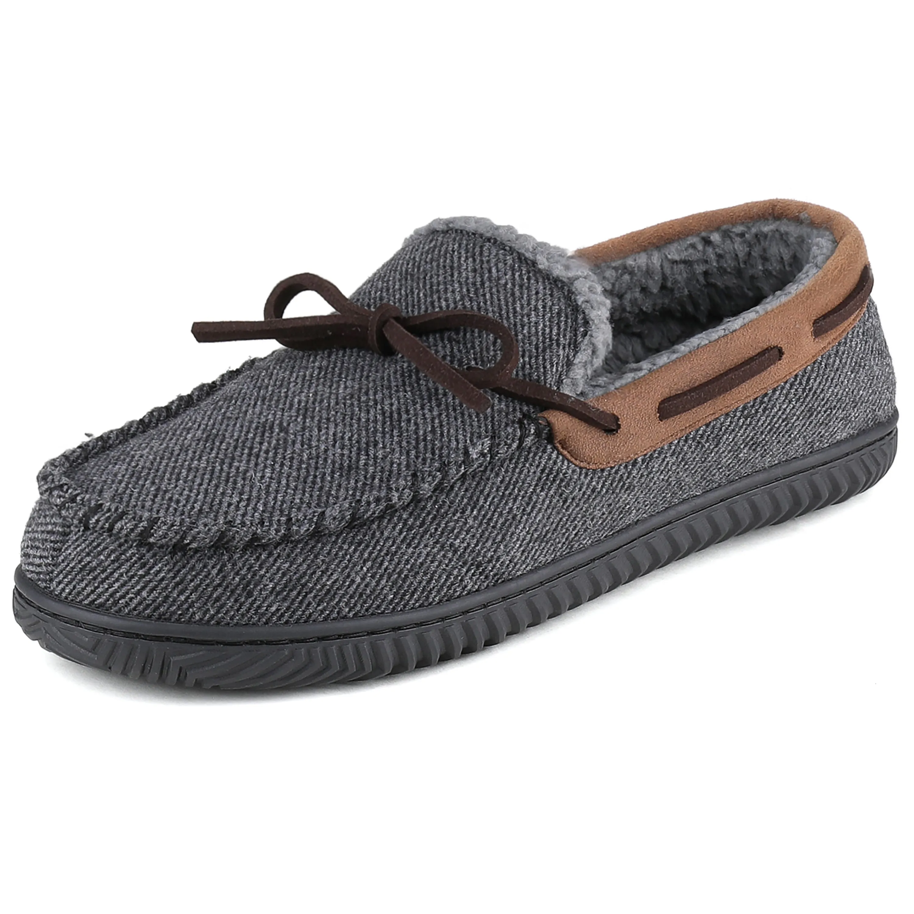 Samuel Sherpa Lined Moccasin Slipper for Men 