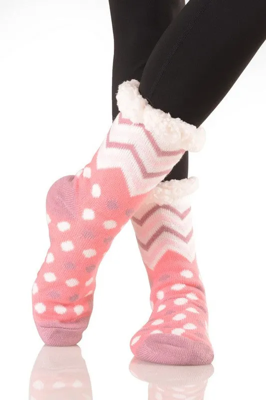 Sherpa Lined Slipper Socks - 30 Print Options