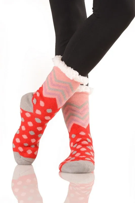 Sherpa Lined Slipper Socks - 30 Print Options