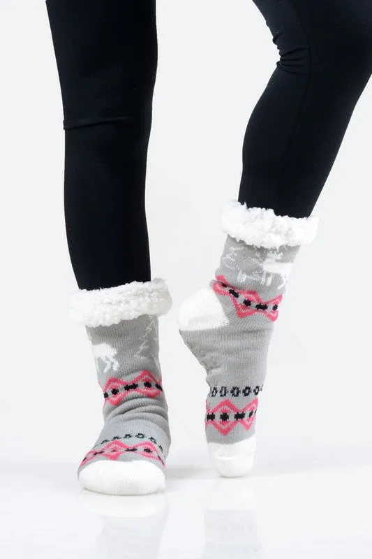 Sherpa Lined Slipper Socks - 30 Print Options