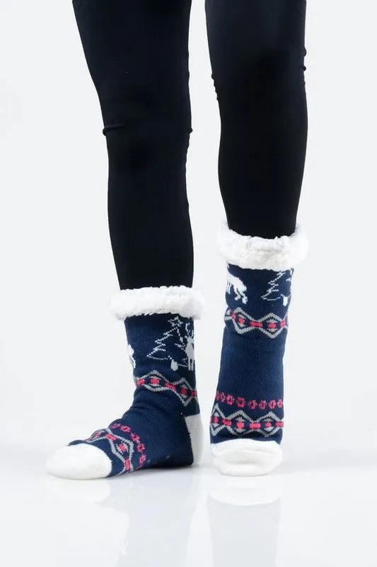 Sherpa Lined Slipper Socks - 30 Print Options