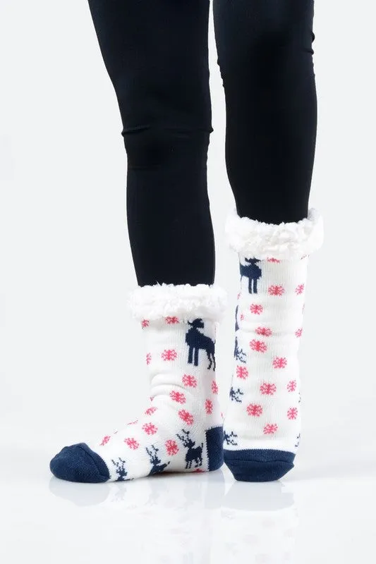 Sherpa Lined Slipper Socks - 30 Print Options