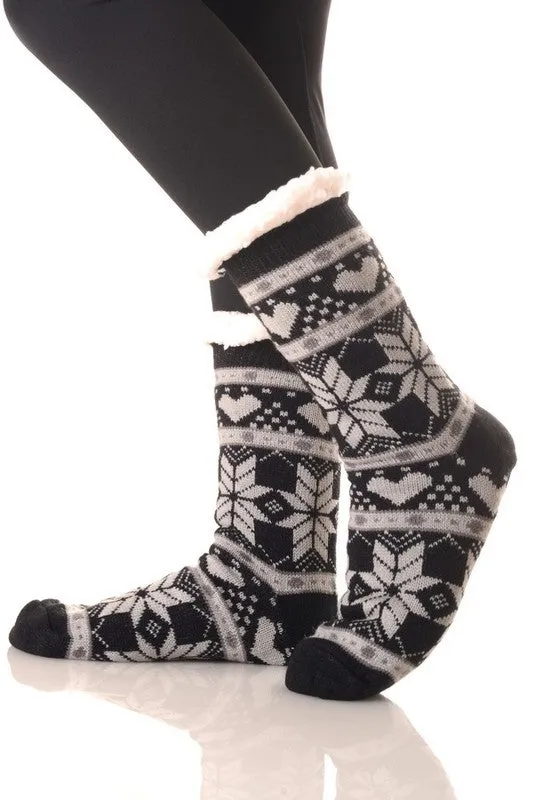 Sherpa Lined Slipper Socks - 30 Print Options