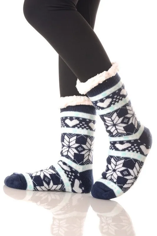 Sherpa Lined Slipper Socks - 30 Print Options