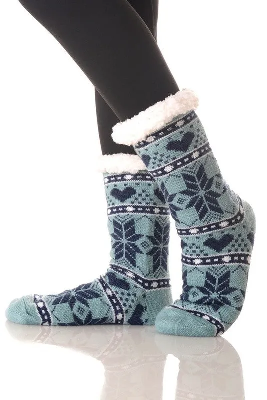 Sherpa Lined Slipper Socks - 30 Print Options