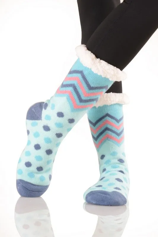 Sherpa Lined Slipper Socks - 30 Print Options