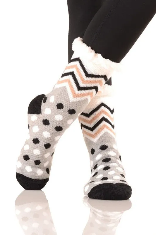 Sherpa Lined Slipper Socks - 30 Print Options