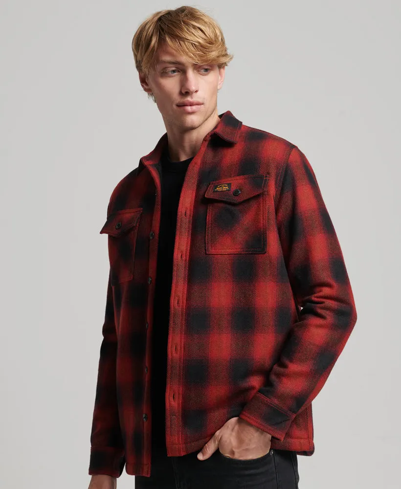 Sherpa Lined Wool Overshirt | Redwood Check